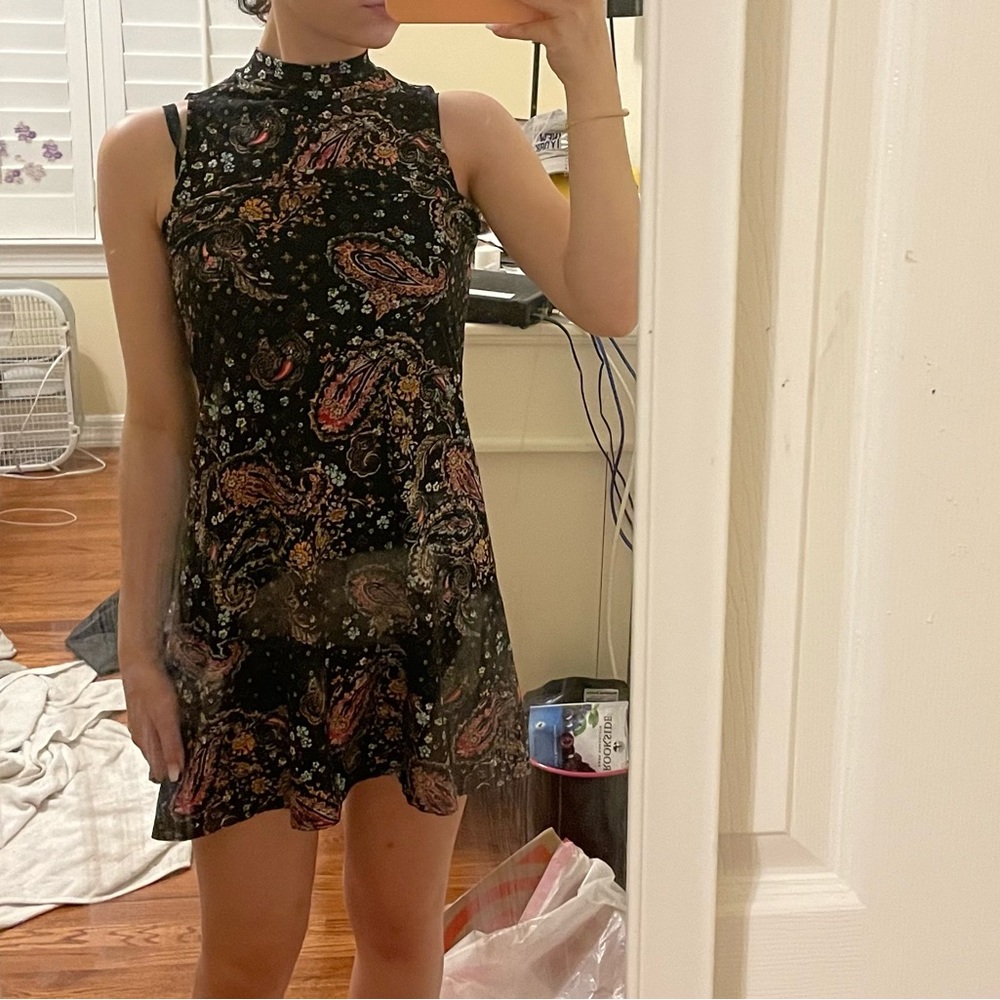 Mock turtle neck mudd multi colored mini dress